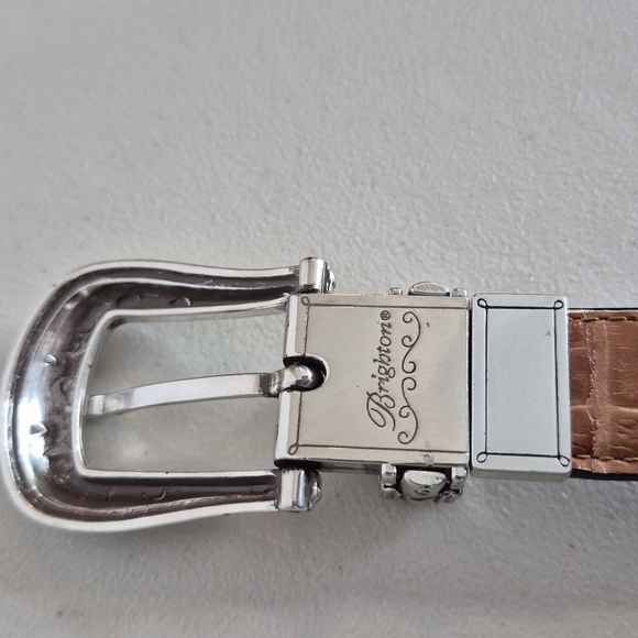 Brighton 3-Way Reversible Tan & Black Croc Embossed Leather Belt - Size 34 / L - Picture 10 of 16